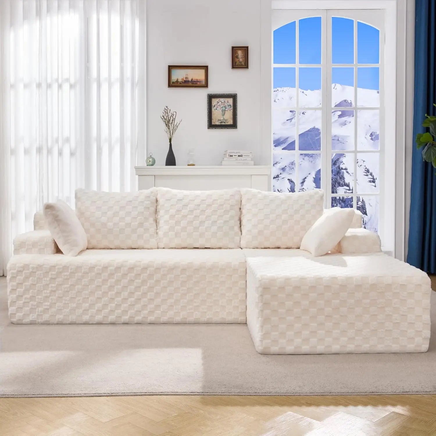 Modular Sectional Sofa Couches L-Shape Couch 3 Seat Modular Sofa Memory Foam Sectional Couches for Living Room,, Customized
