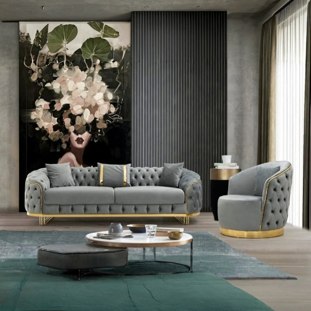 Modern Luxury Sofa Set Furniture Velvet Couch Living Room Sofas One Seat Two Seat Three Seat Sectional Fabric Sofa