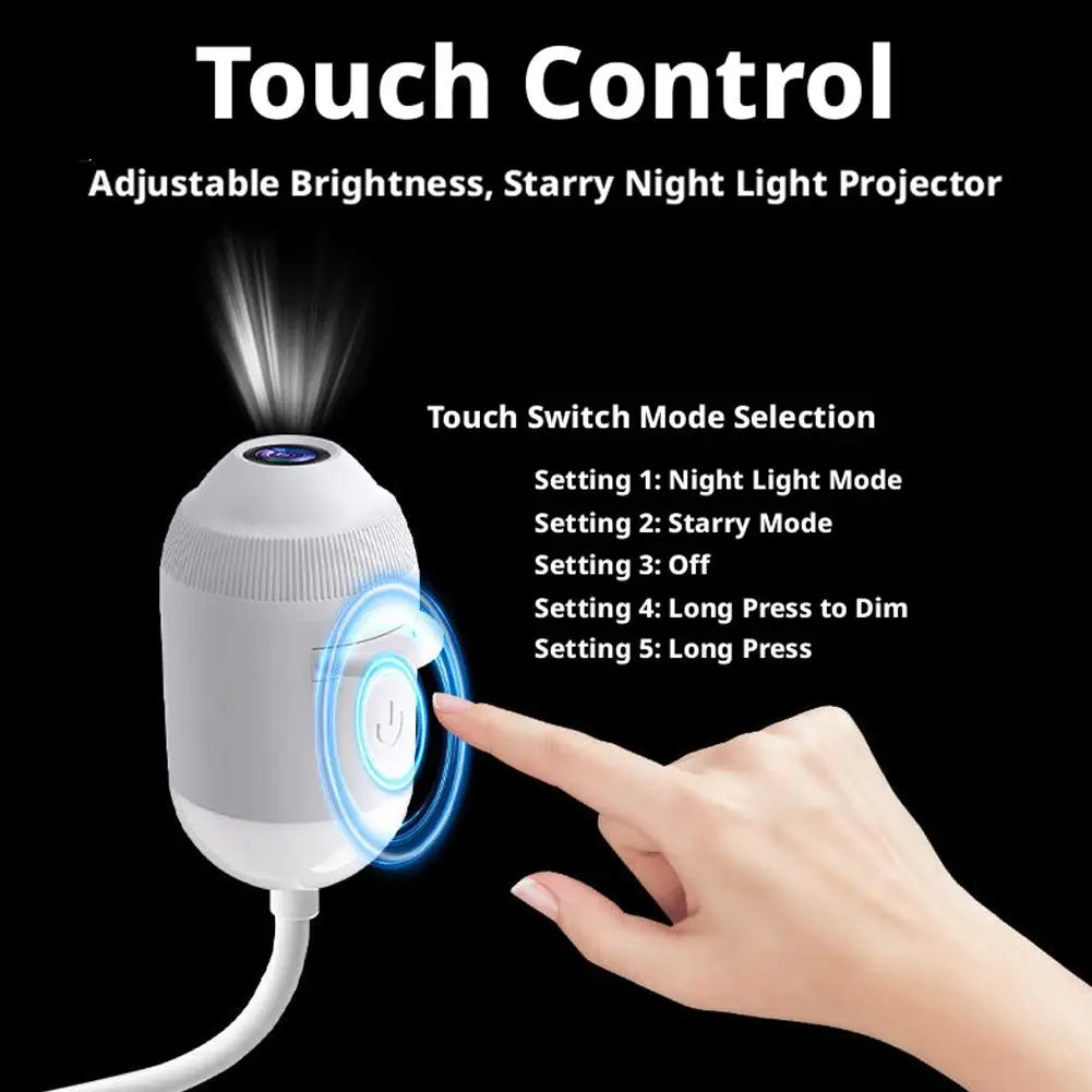 USB Mini Galaxy Projector Night Light Starry Sky Ambient Lamp 360° Rotate Touch Control Car Interior Bedroom Atmosphere Light