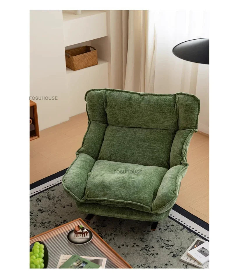 Space Saving Folding Rocking Chair Single Sofa Recliner Living Room Chair Balcony Home Leisure Nap Adjustable Cozy Lounge Chair