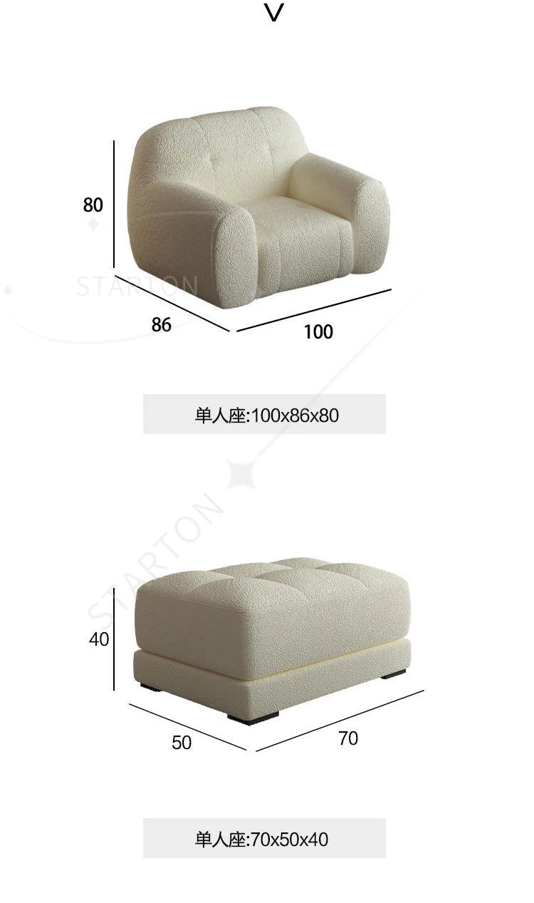 Elegant Cream Hotel Living Room Sofa Modern Velvet Fabric Living Room Sofa Couches Designer White Wooden Sofa Set for Home