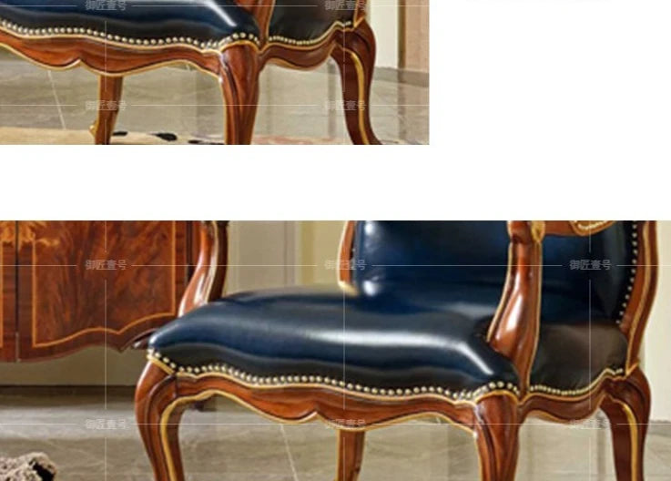 Alexander Furniture Luxury British Living Room European and American Villa Solid Wood Leather Art Single Sofa Leisure Tiger Chair