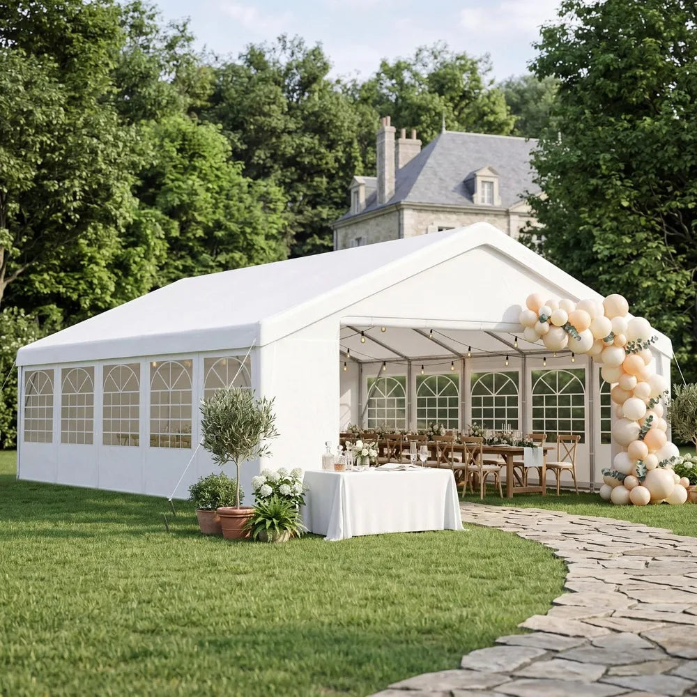 20x30 Party Tent,Heavy-Duty Canopy Tents for Parties Weddings Events Removable Sidewalls,Roll-up Door,Waterproof, Customized