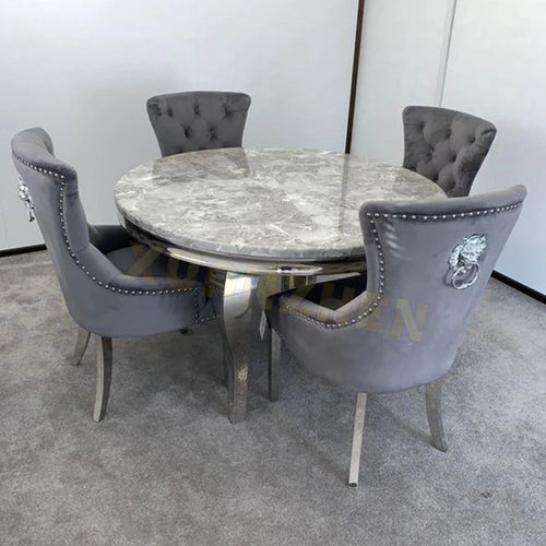 # Furniture Cheap Modern Elegant Dining Table Set 4 Chairs Marble