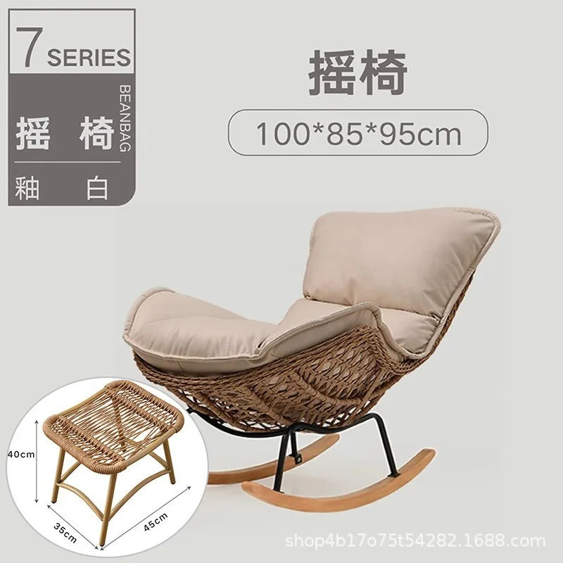 Rocking chair recliner adult sleeping single rattan balcony lazy chair bedroom casual home lazy sofa