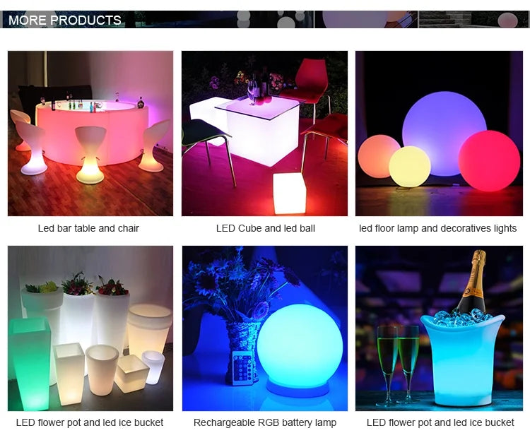 LED Illuminated Outdoor Flower Pots for Garden Decor Big Plastic Christmas Holiday -Up Flower Pots