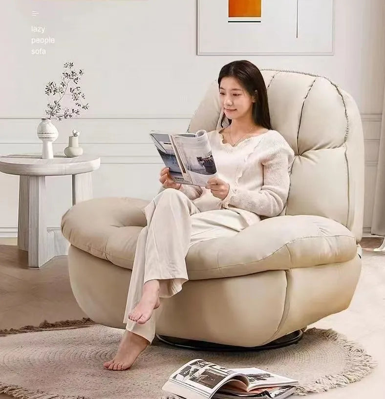 Flannel Fabric Manual Recliner Comfortable Rotating Massage Chair for Home Living Room Bedroom Hotel School Swivel Rocking