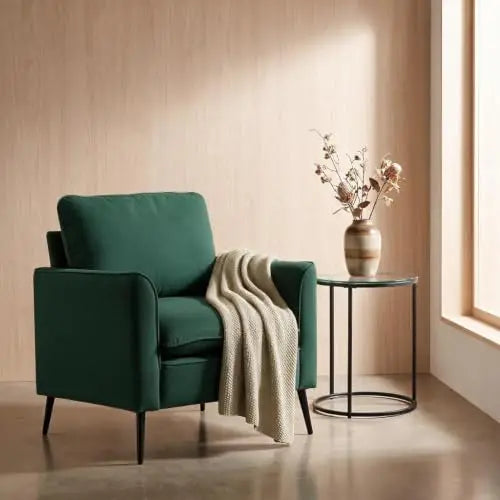（Local US Inventory）Mid Century Modern Living Room Accent Chairs Set of 2 Oversized Faux Leather Armchairs with Removable Cushio
