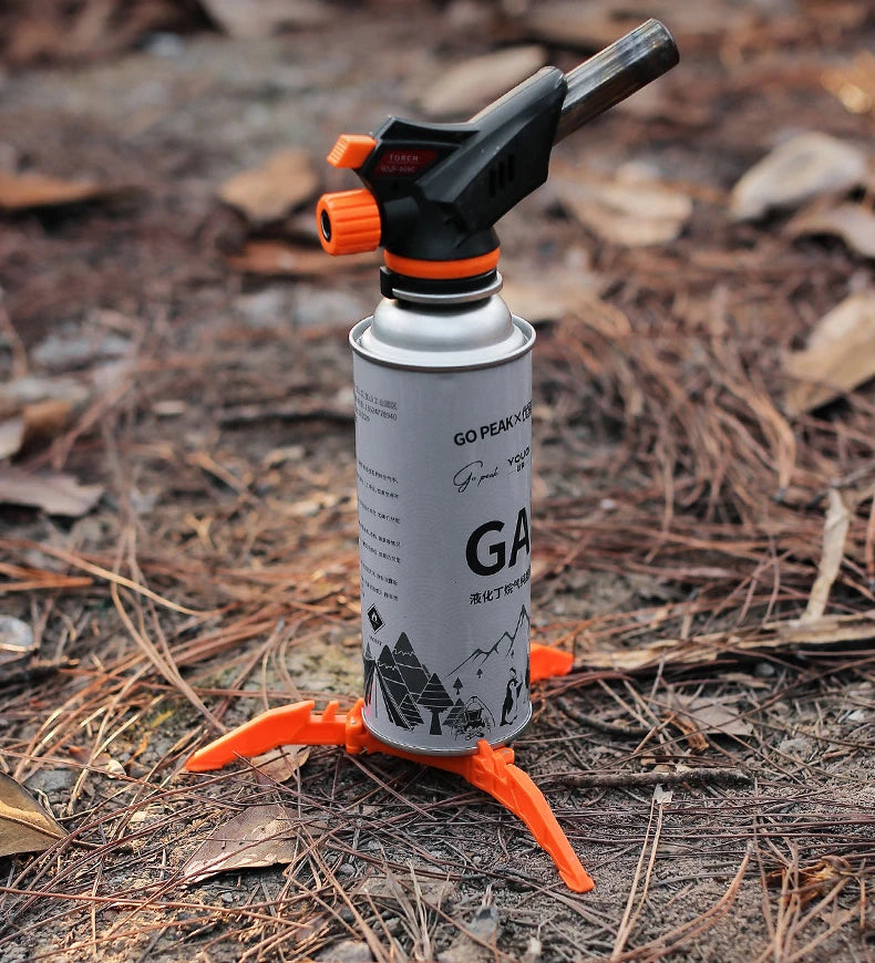 Portable Foldable Gas Bottle Tripod Stand Outdoor Camping Gas Tank Bracket Support Base for Gas Cartridge