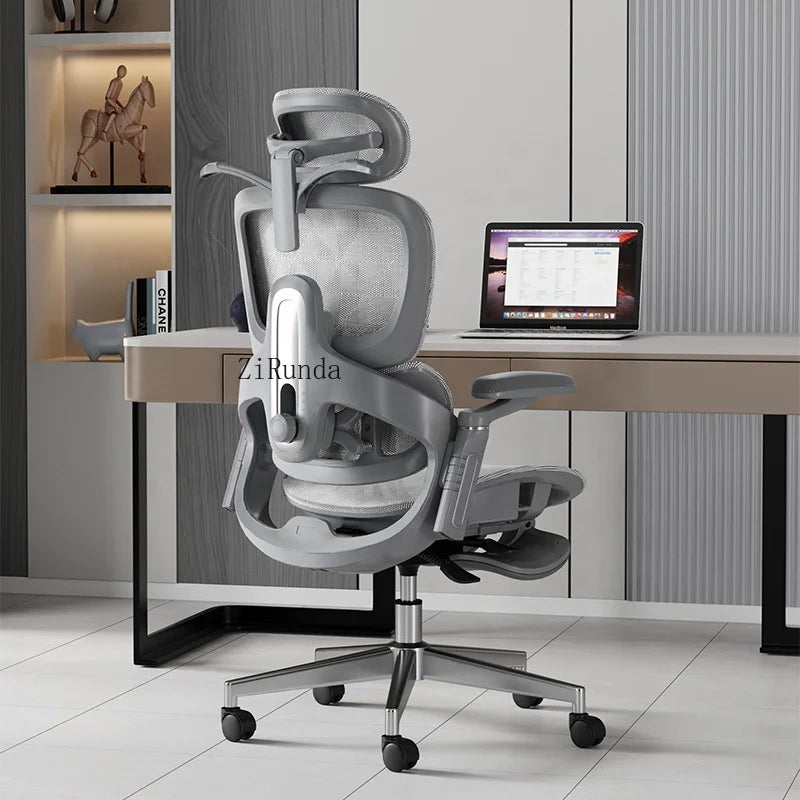 Ergonomic mesh office chair, modern fatigue-free long-sitting comfortable reclining raised 360 rotating office chair