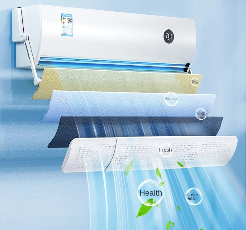 Vanzlife Retractable Air Conditioner Wind Deflector Anti-Direct Blow Windshield AC Cold Air Outlet Baffle Purification