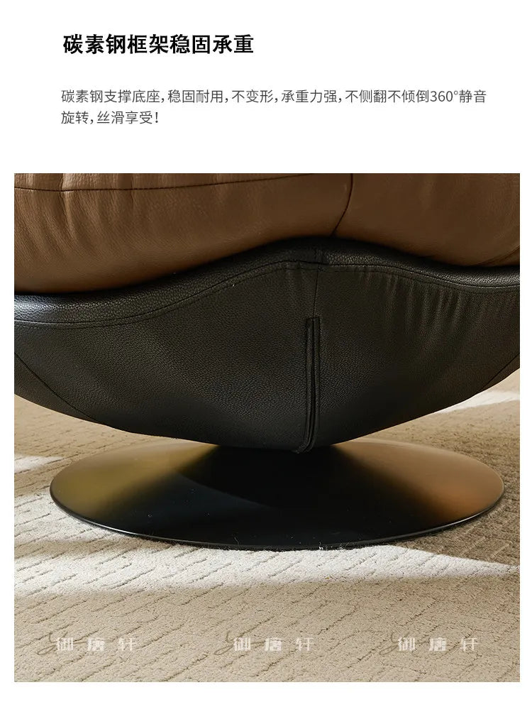Italian minimalist sofa chair single leather art rotating leisure chair living room high-end single chair