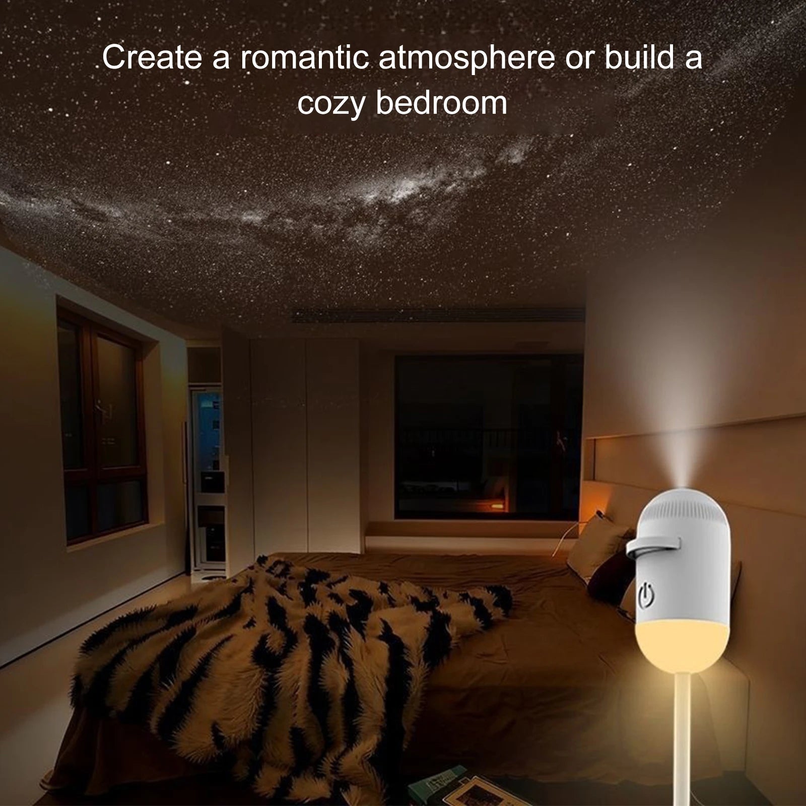 USB Starry Sky Projector Night Light 360° Bendable HD Galaxy Moon Planet Projection Lamp Plug Play Car Bedroom Projector Lamp