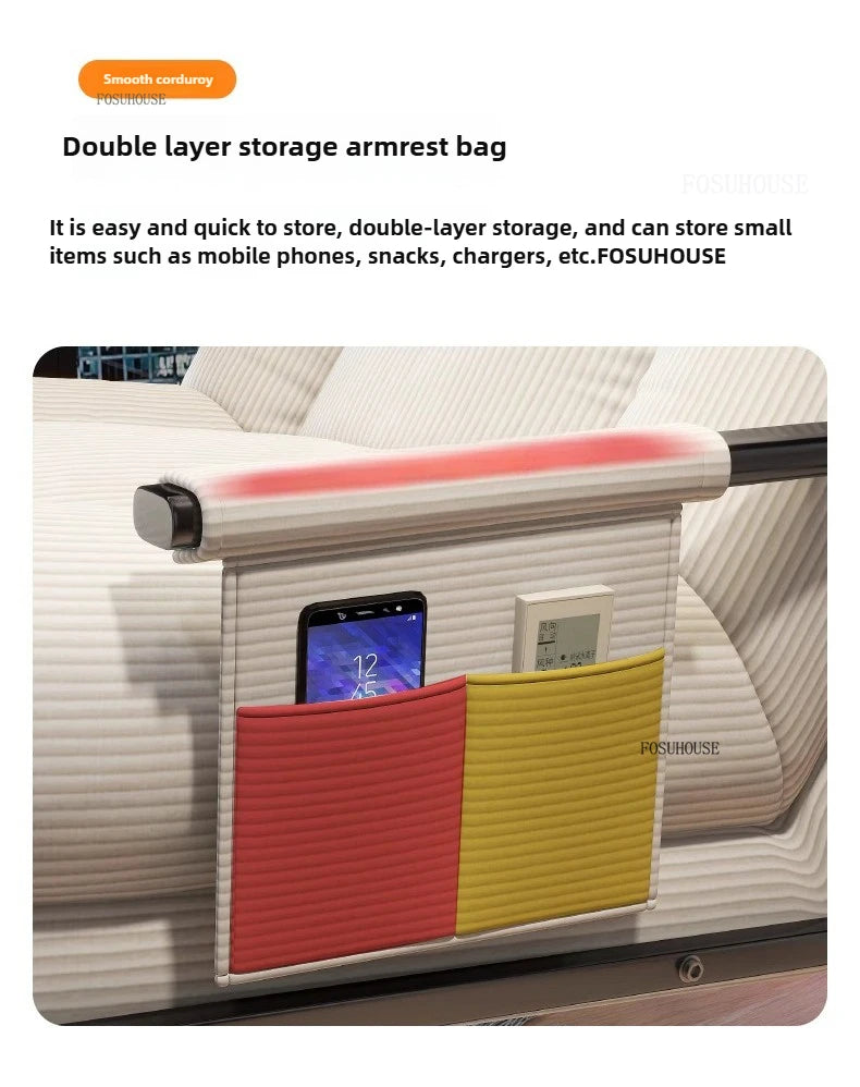 Corduroy Backrest Lazy Chair Multifunctional Comfortable Modern Creative Seating for Balcony Living Room Bedroom Apartment Small
