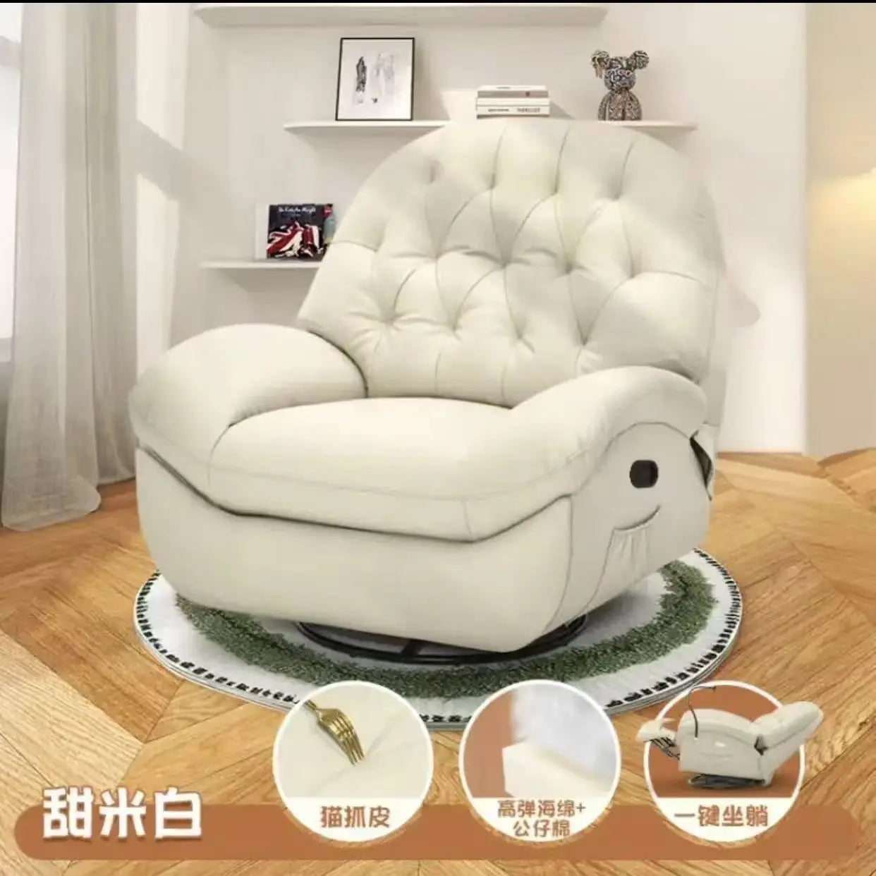 Lazy sofa sleepable and reclining living room bedroom sofa recliner multi-functional rotatable small  single sofa