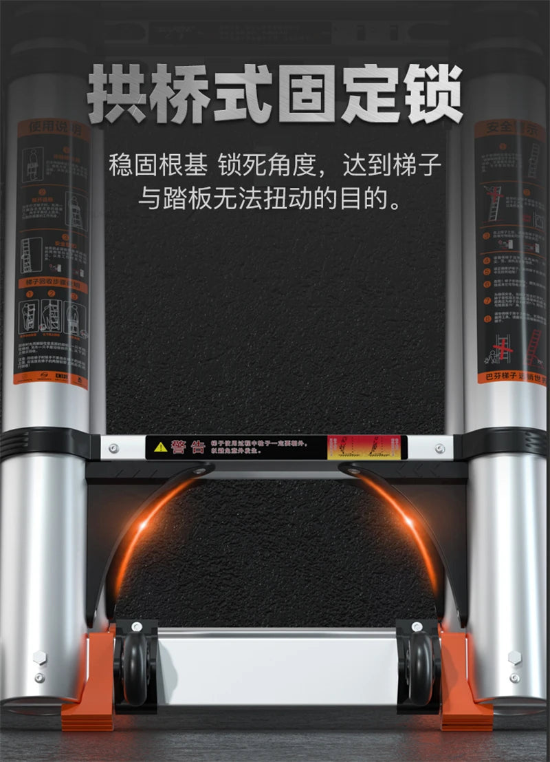 Aluminum Alloy Telescopic Ladder Thickened Stainless Steel Step Ladders Folding Lift Herringbone Ladder Home Portable Ladder B Y