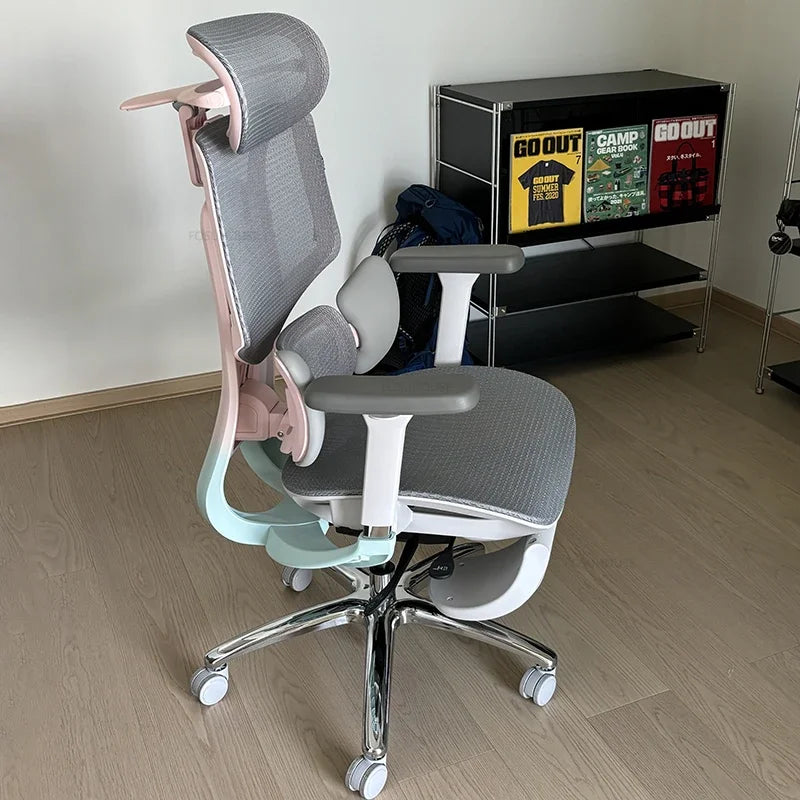European Ergonomic Office Chairs Home Computer Chair Gaming Chair Nordic Office Furniture with Backrest Waist Protector Armchair