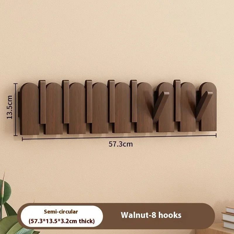 Wooden Piano Key Coat Hooks - Wall Mounted Entryway Hangers for Door & Foyer - Creative Wooden Wall Organizer for Keys & Clothes
