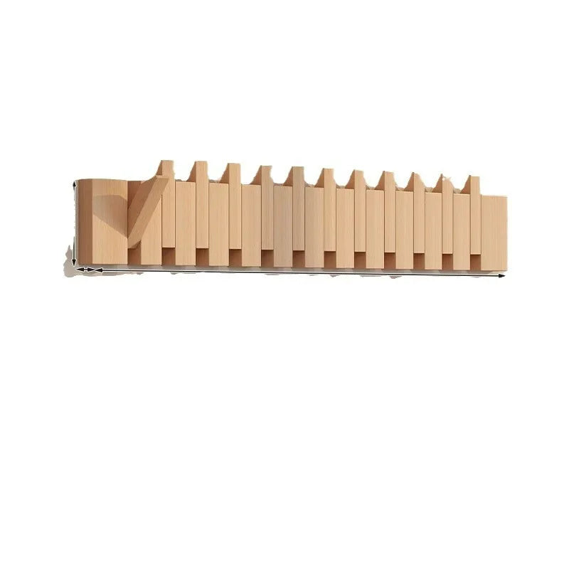 Light Luxury Living Room Wall Clothes Rack Wall-mounted Clothes Hanger Solid Wood Shelves Storage Home Organization and Storage