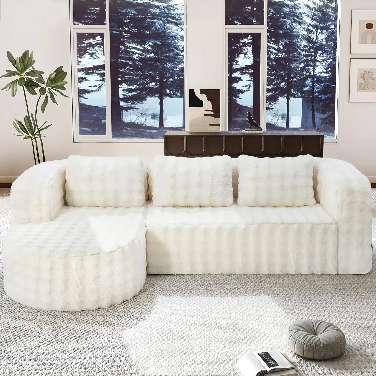 #96" Modular Sectional Sofa Oversized Chaise L Shape 3 Seat Living Room Apartment No Assembly, Customized