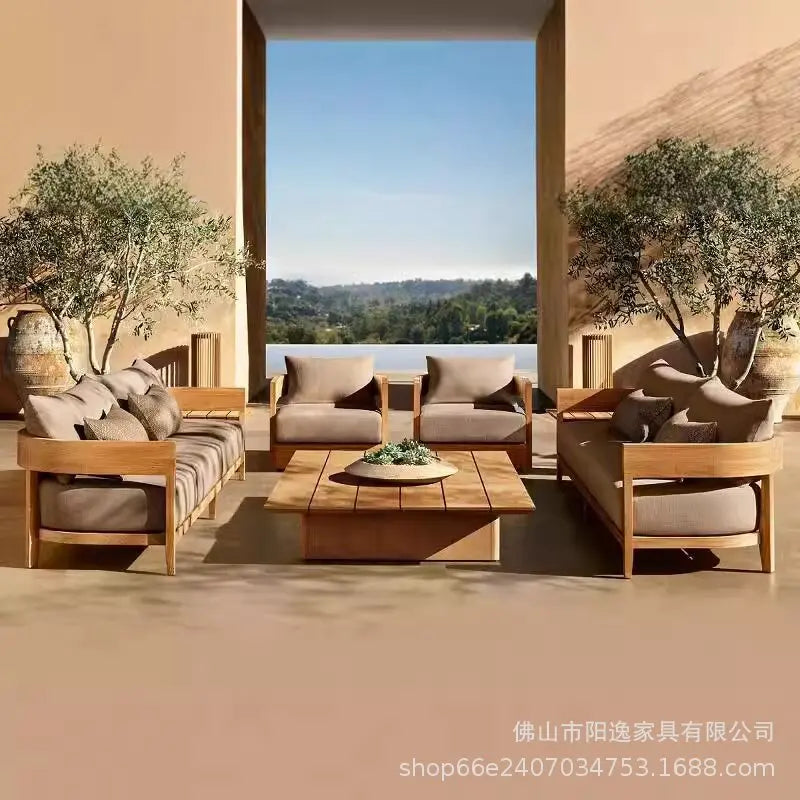 Outdoor Sofa Set, Suitable For Courtyards, Villas, Gardens, Hotels, And Outdoor Terraces; Waterproof And Sun-Resistant, Made Of