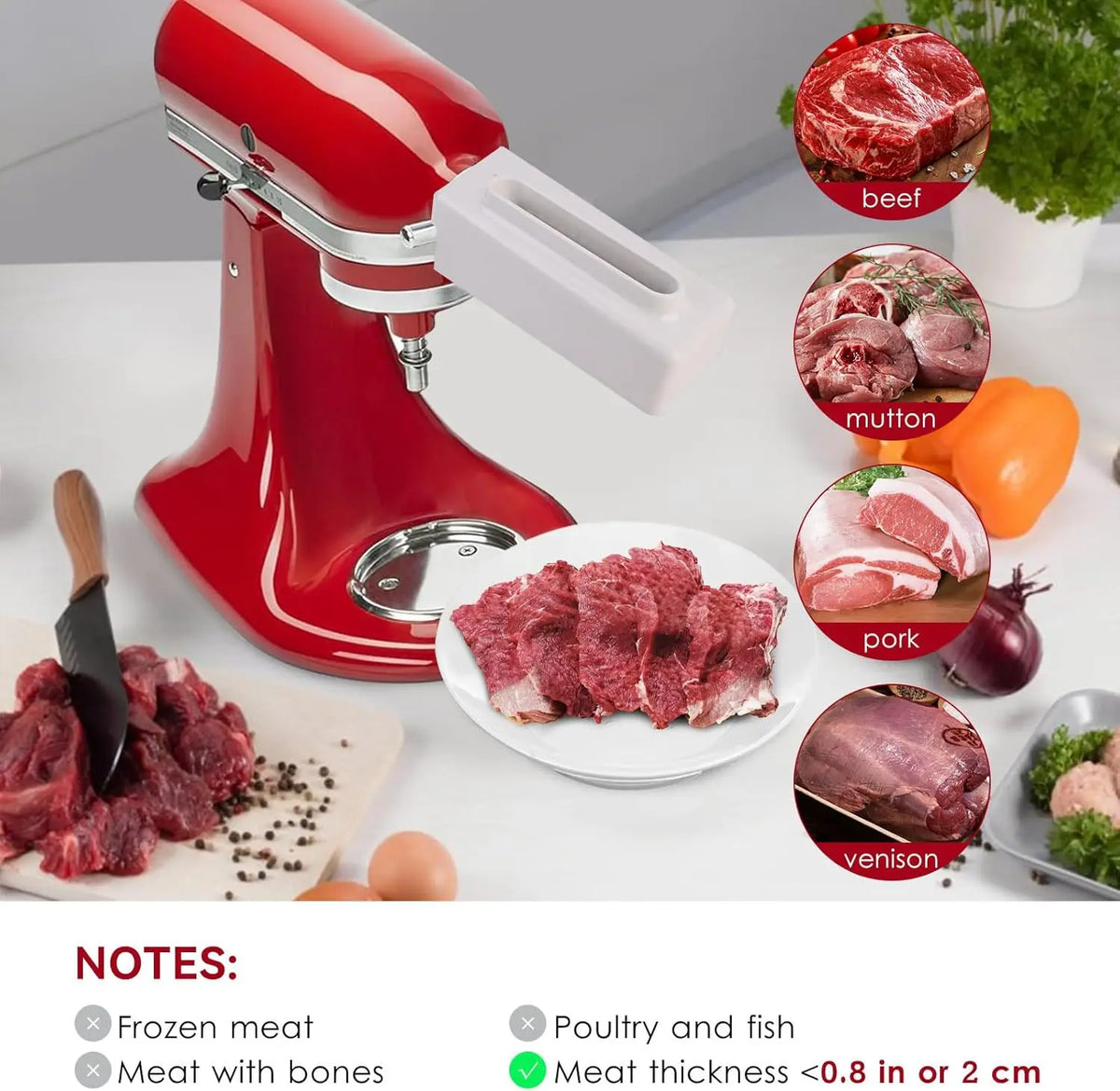 Meat Tenderizer Attachments for KitchenAid Stand Mixers, Accessories for KitchenAid with Stainless Steel Gears Accessories