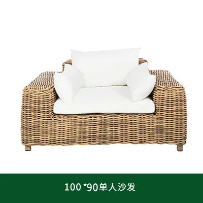 Outdoor rattan sofa  terrace leisure waterproof sunscreen balcony rattan chair outdoor villa garden combination