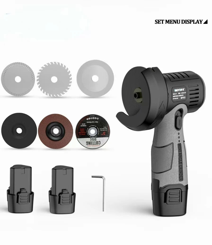 12V lithium battery mini angle grinder portable lithium battery cordless small angle grinder grinding cutting polishing mini