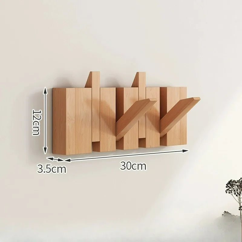 Light Luxury Living Room Wall Clothes Rack Wall-mounted Clothes Hanger Solid Wood Shelves Storage Home Organization and Storage