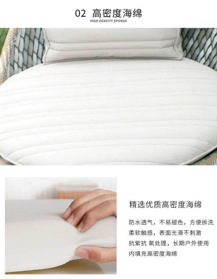 Outdoor Sofa Rattan Sofa Set, Hotel, Model Sunroom, Courtyard, Outdoor Terrace, Garden, Small Furniture