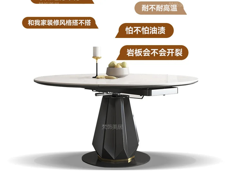 Restaurant White Dining Tables Nordic Design Italian Extensible Folding Table Set 4 Chairs Kitchen Mesas De Comedor Furniture