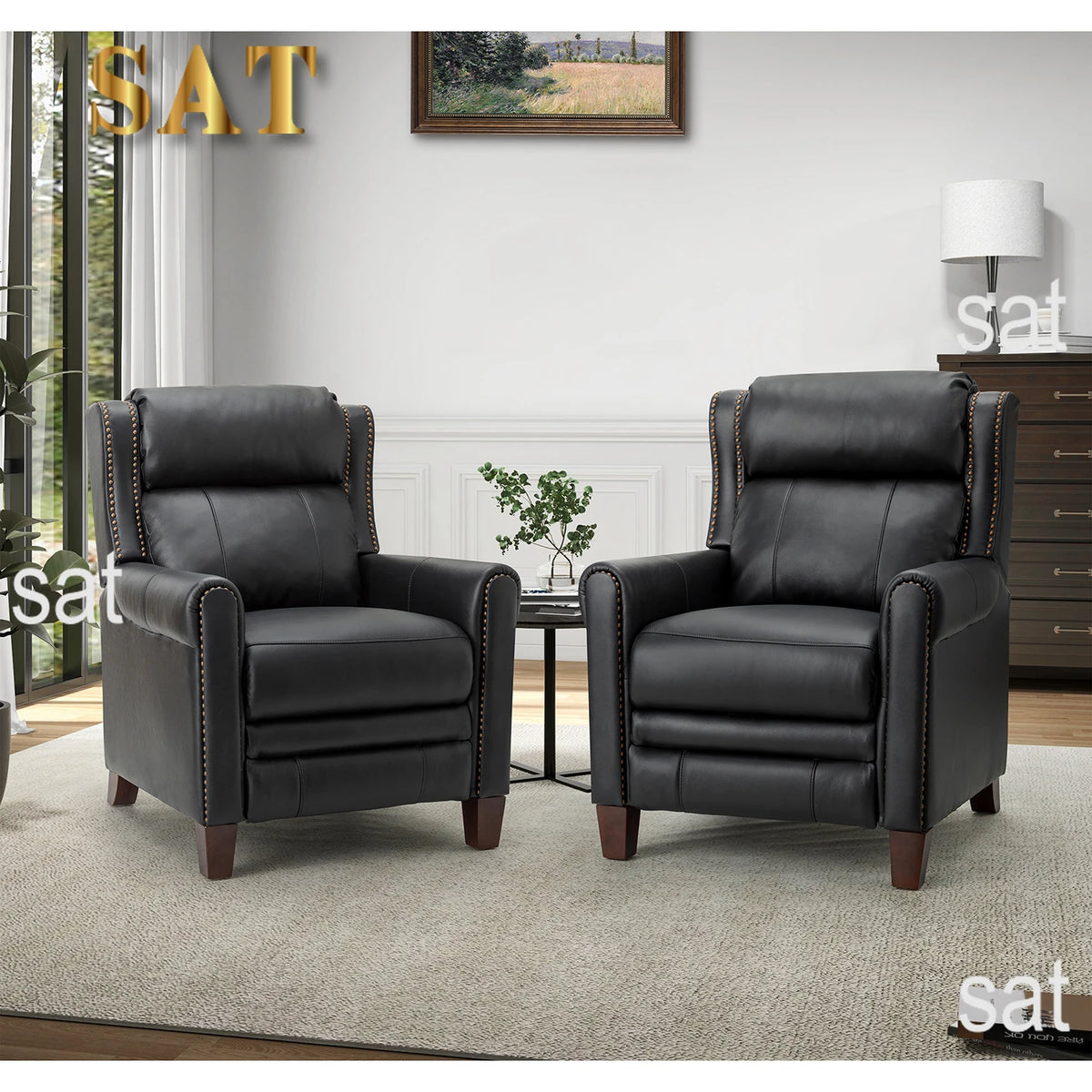 #Luxury Solid Wood Living Room Recliner Chairs Comfortable and Elegant