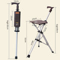 Outdoor Foldable Cane Stool Portable Aluminum Alloy Walking Aid Stick Anti-skid Elderly Rest Chair Max 120KG