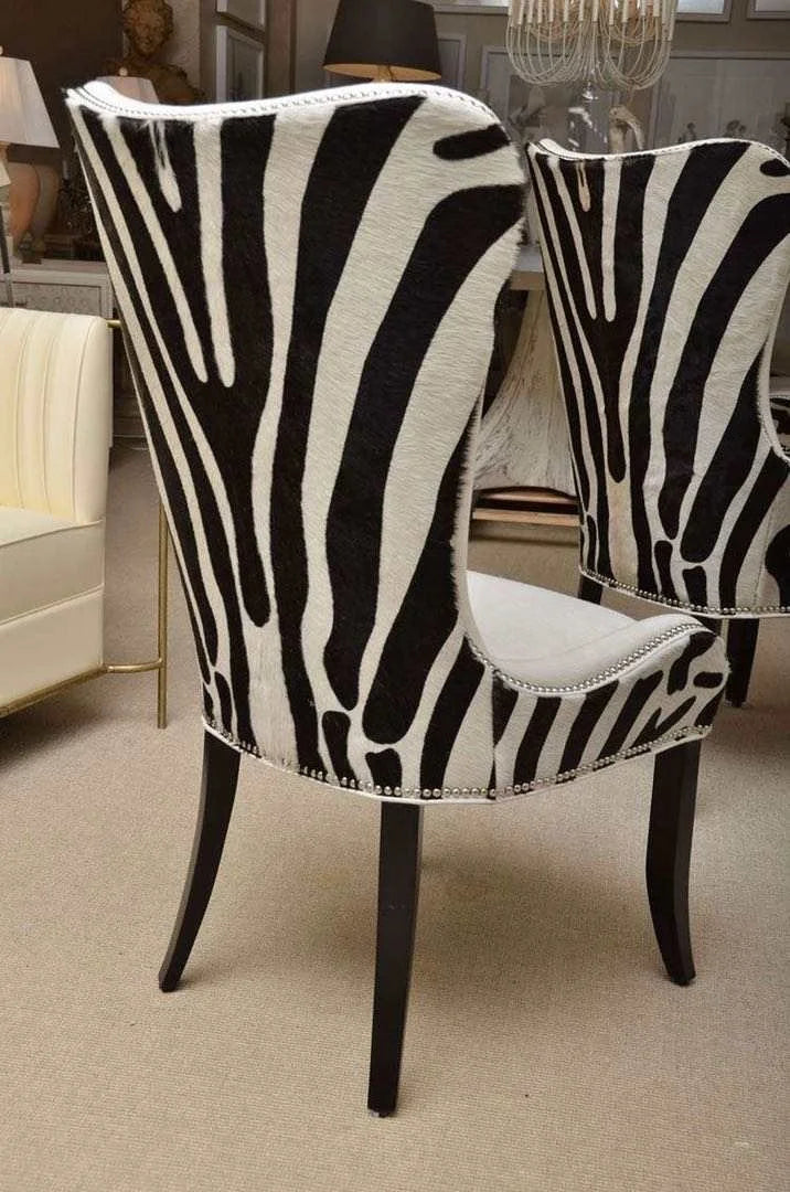 High Quality French Vintage Furniture Living Room zebra Genuine Leather Sofa Couch love Seat