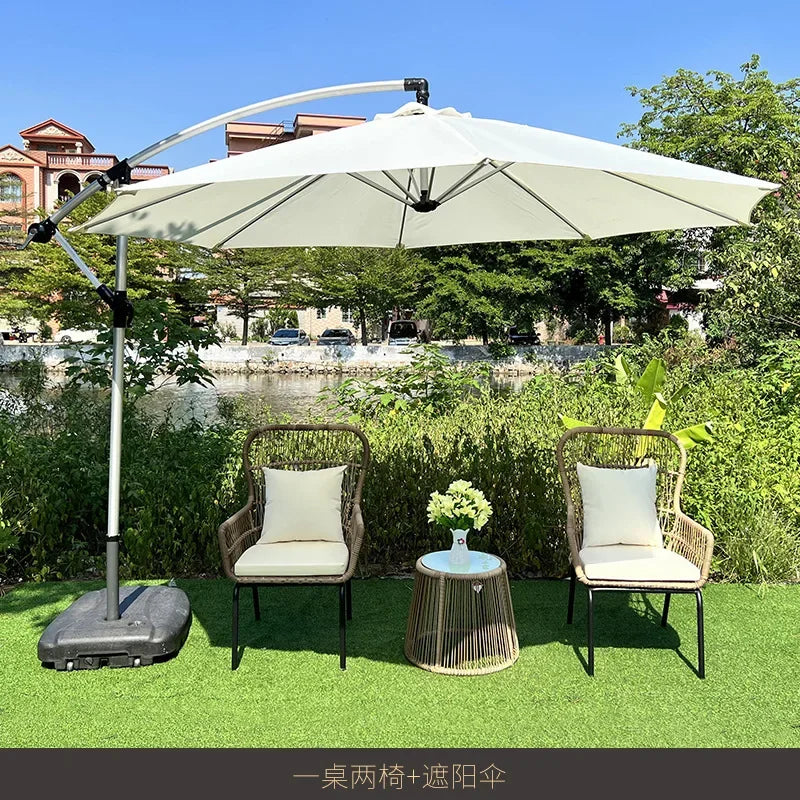 Outdoor garden courtyard rattan weaving chair outdoor living room coffee table rattan art table and chair furniture