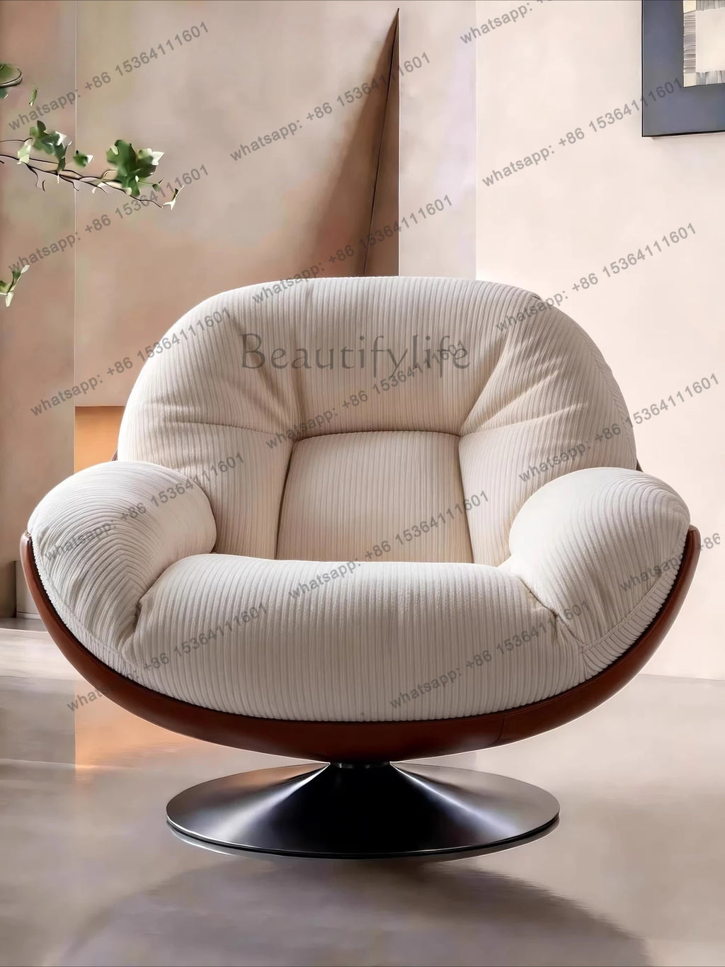 XX Medieval Sofa Chair Living Room Balcony Household Light Luxury High-end Nest Chair Fabric Single Rotation