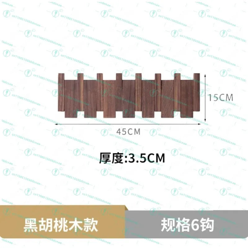 Clothes hook,  solid wood row hook, creative piano key entry, door entry wall, wooden coat rack