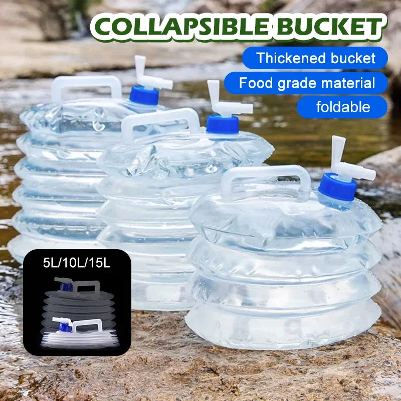 5L/10L/15L Outdoor Camping Bottle Collapsible Foldable Water Container,Water Tank Bucket Water Dispenser Storage Pail Water Bag