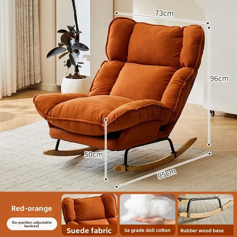 Firm Rocking chair Adult recliner Adult balcony Leisure backrest chair Living room lunch break Lazy sofa Rocking chair