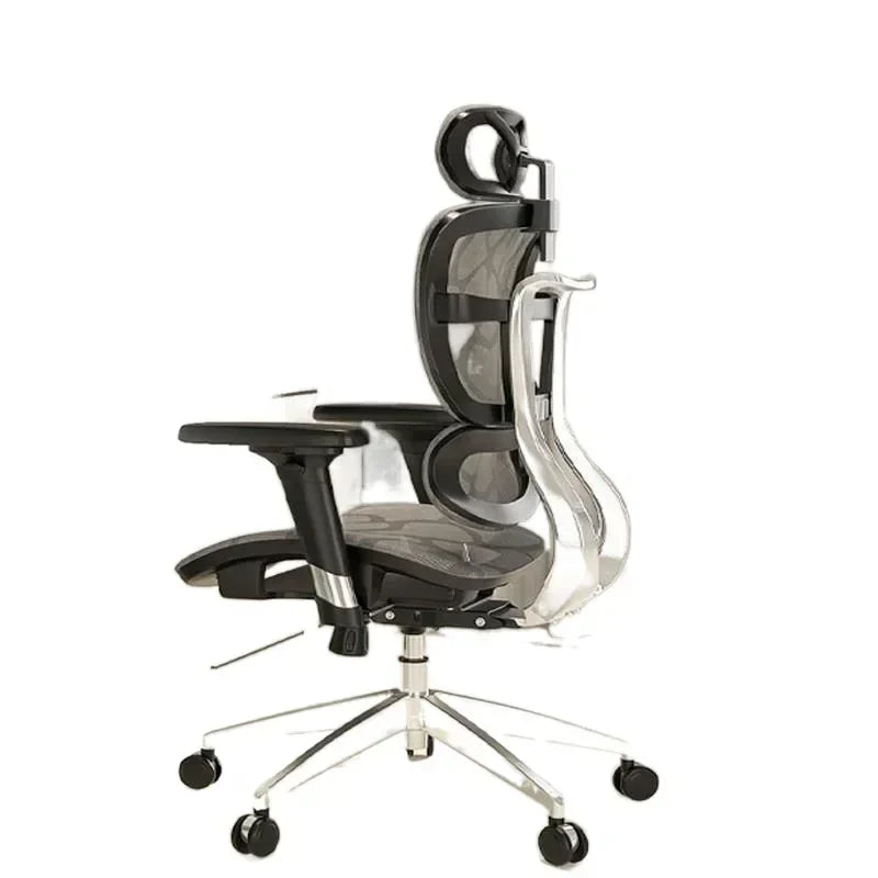 Black and white ergonomic chair