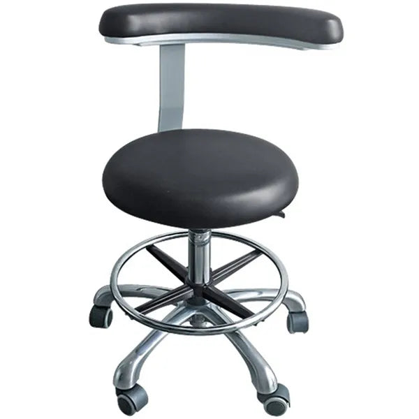 360° Rotation Dental Assistant Stool With Armrest PU Leather Height Adjustable Doctor Nurse Rolling Chair For Medical Clinic