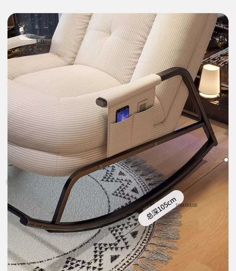 Corduroy Backrest Lazy Chair Multifunctional Comfortable Modern Creative Seating for Balcony Living Room Bedroom Apartment Small