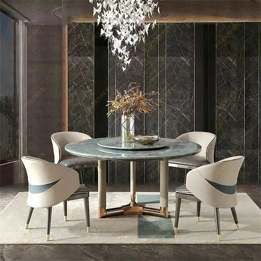 # Furniture Round Marble Dining Table Restaurant Modern Table Set Luxury