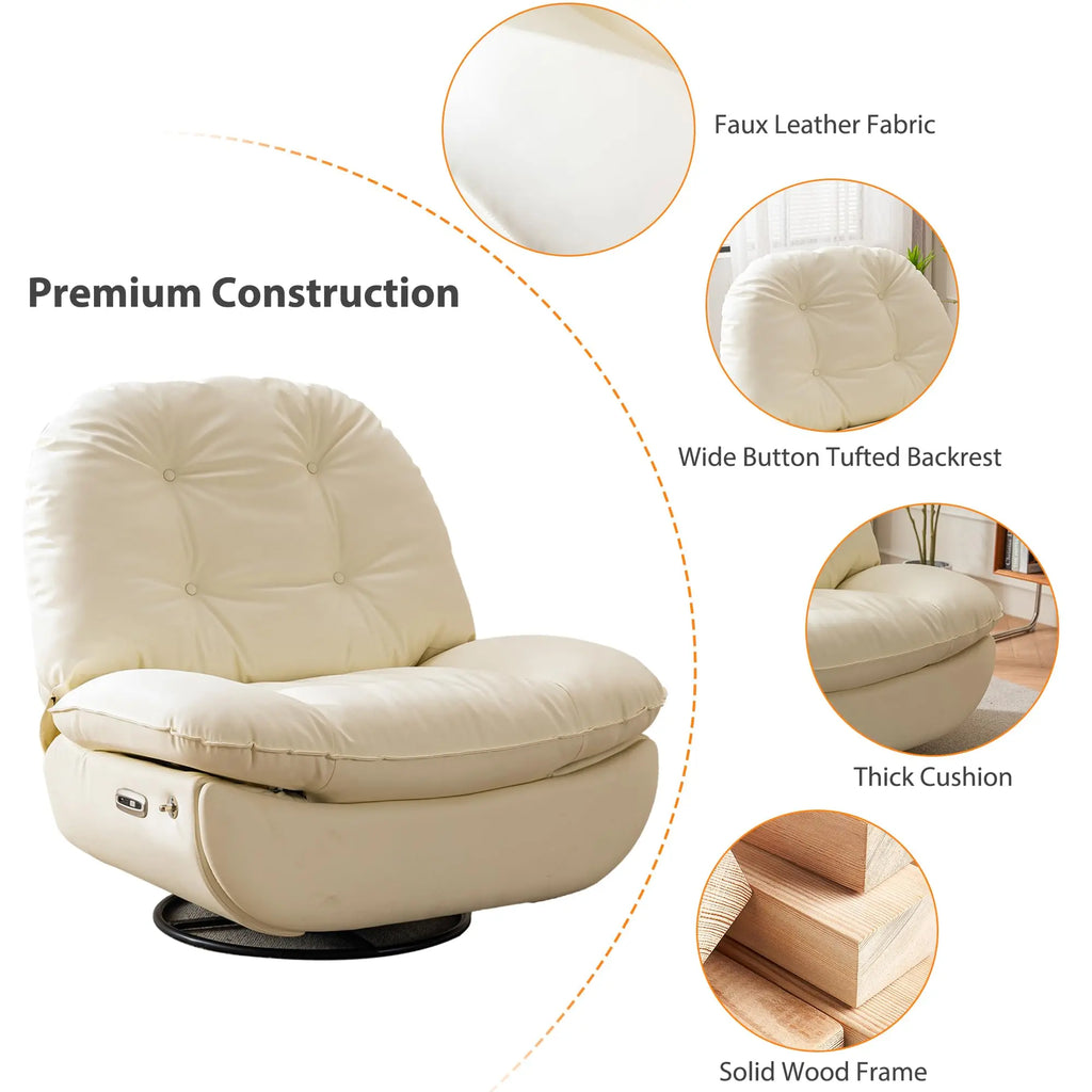 *Cheap Price White Multi-position Single Power Lift Recliner White Leather Comfortable Sofa Chair With Phone Holder
