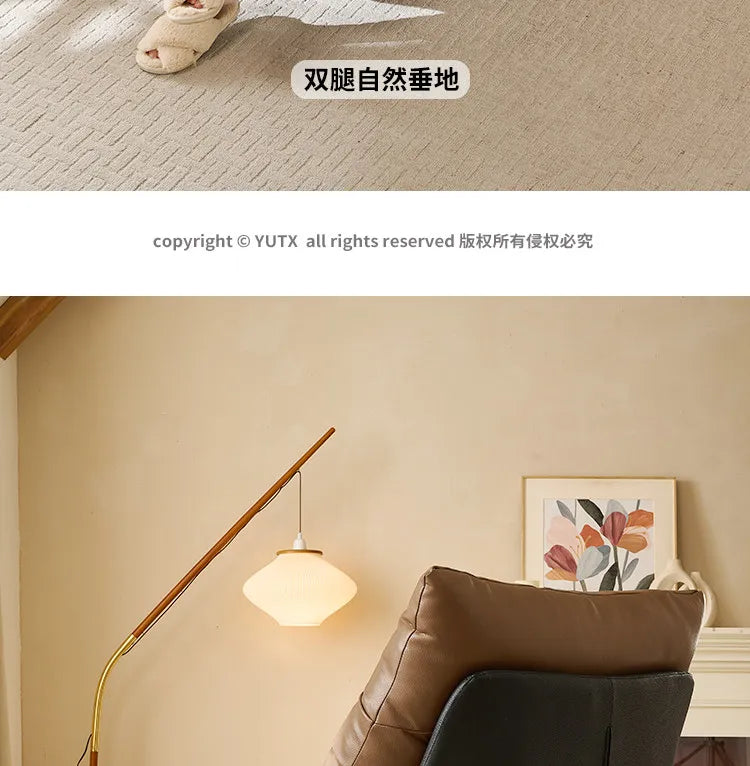 Italian minimalist sofa chair single leather art rotating leisure chair living room high-end single chair