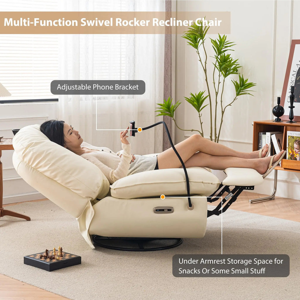 *Cheap Price White Multi-position Single Power Lift Recliner White Leather Comfortable Sofa Chair With Phone Holder