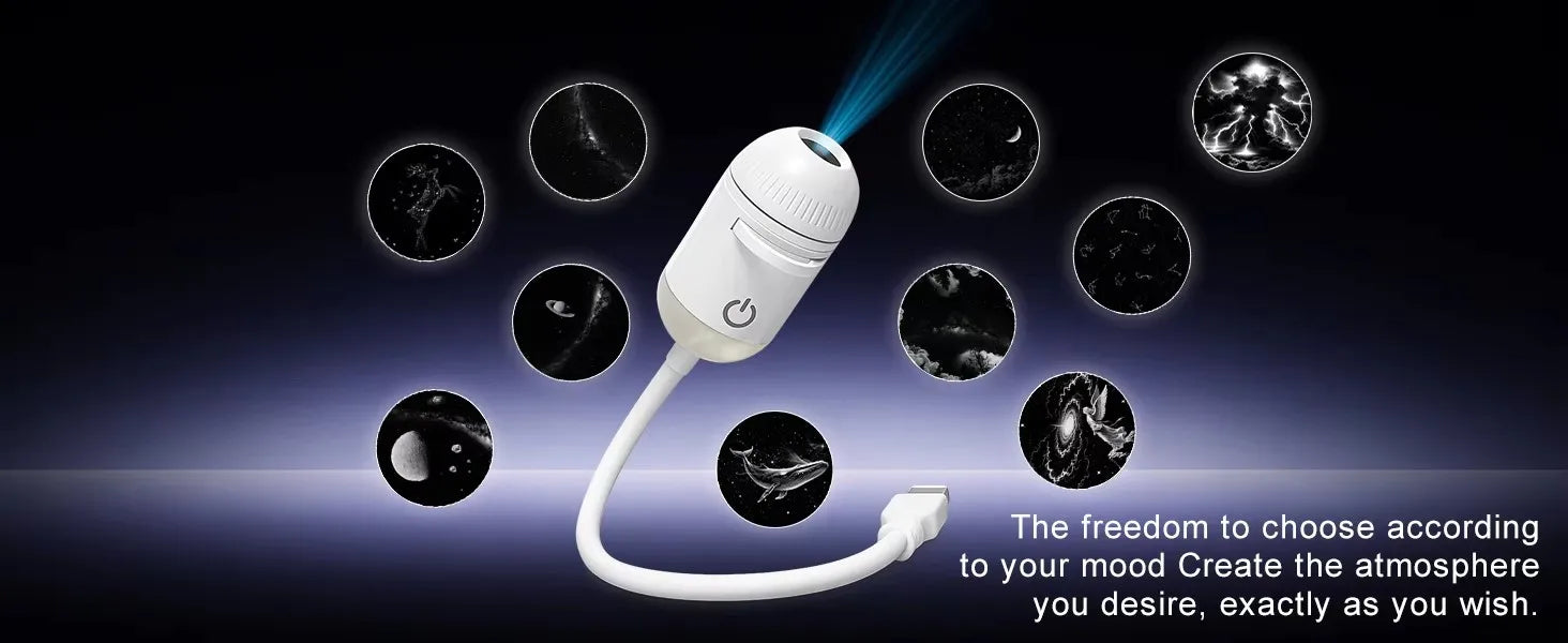 360° Flexible Galaxy Star Projector Ambient Light 30-in-1 Planetarium Night Light USB LED Ceiling Lamp for Bedroom Home Decor