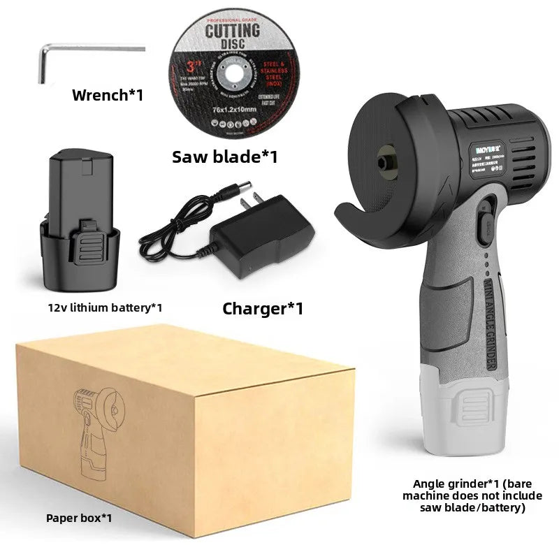 12V Lithium Mini Angle Grinder, Portable Lithium Wireless Grinding, Cutting, Polishing Machine