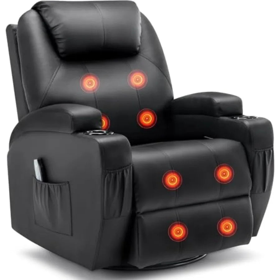Recliner Chair,Rocking Chair with Massage and Heat,360° Swivel Recliner Chairs for Adults,for Bedroom,Nursery,Living Room Chairs