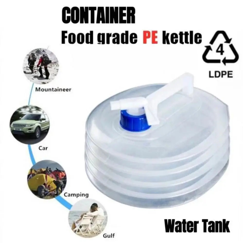 5/10/15L Folding Water Bucket Reusable with Faucet Water Bag Large Capacity Water Storage Container